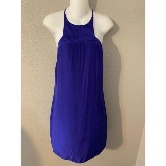 Anthropologie Alice & Trixie Shift Dress Small S Royal Purple SILK Racerback - Picture 7 of 8